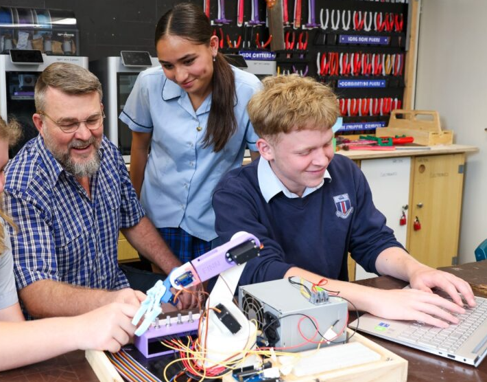teacher with students