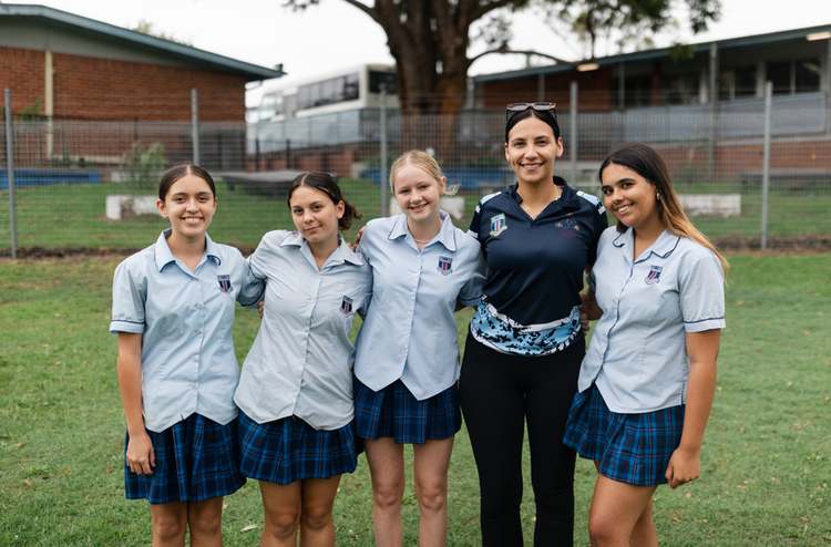 Caitlin with the girls